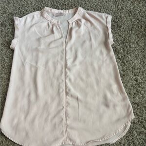 Philosophy Pink Cap Sleeve Blouse with Mandarin Collar‎